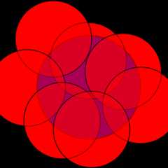 Seven overlapping circles